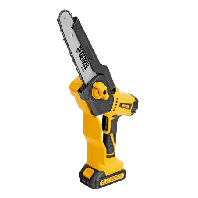 Цепная мини-пила аккумуляторная СCS-200BL, шина 200 мм, Li-Ion, 20 В Denzel