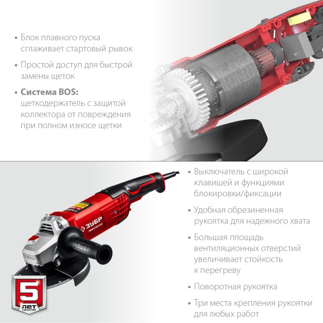 Углошлифовальная машина УШМ-180-2005 П ЗУБР Углошлифовальная машина УШМ-180-2005 П ЗУБР
