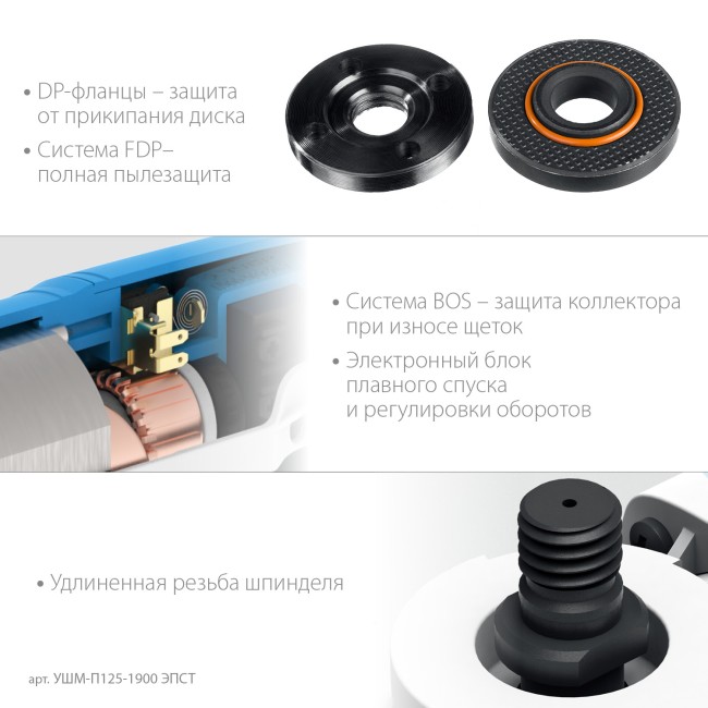 УШМ ЗУБР Профессионал УШМ-П125-1900 ЭПСТ УШМ ЗУБР Профессионал УШМ-П125-1900 ЭПСТ