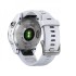 Часы Garmin Fenix 7S серебристый с белым силиконовым ремешком