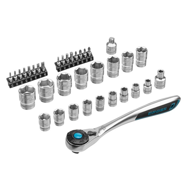 Набор торцевых головок 1/2",3/8” CrV 36 предметов Gross