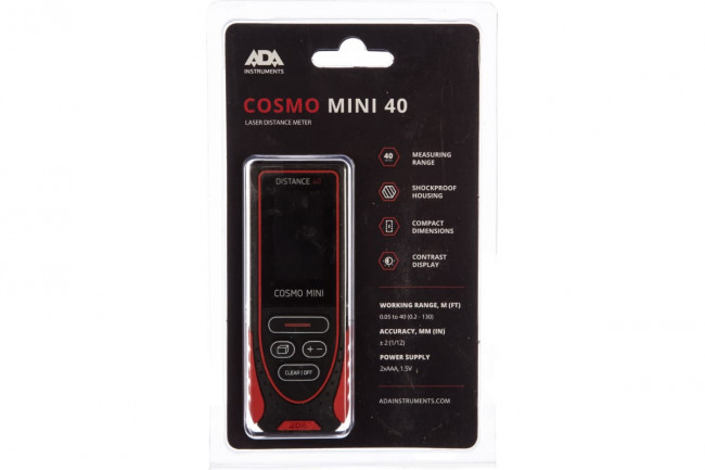 Лазерный дальномер ADA COSMO Mini 40 с поверкой Лазерный дальномер ADA COSMO Mini 40 с поверкой