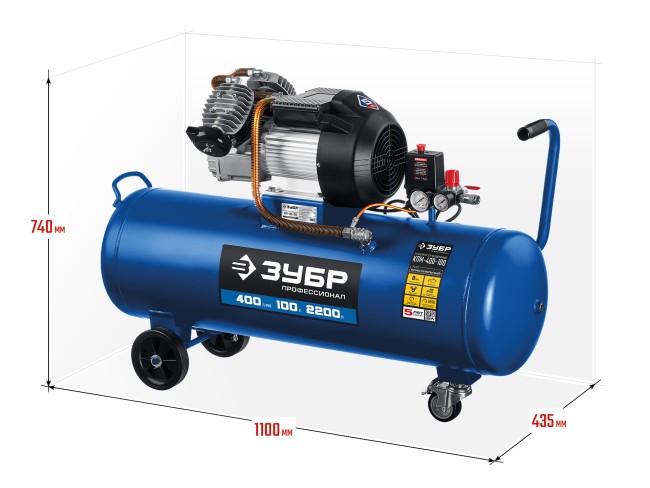 Компрессор воздушный масляный КПМ-400-100 ЗУБР Профессионал Компрессор воздушный масляный КПМ-400-100 ЗУБР Профессионал