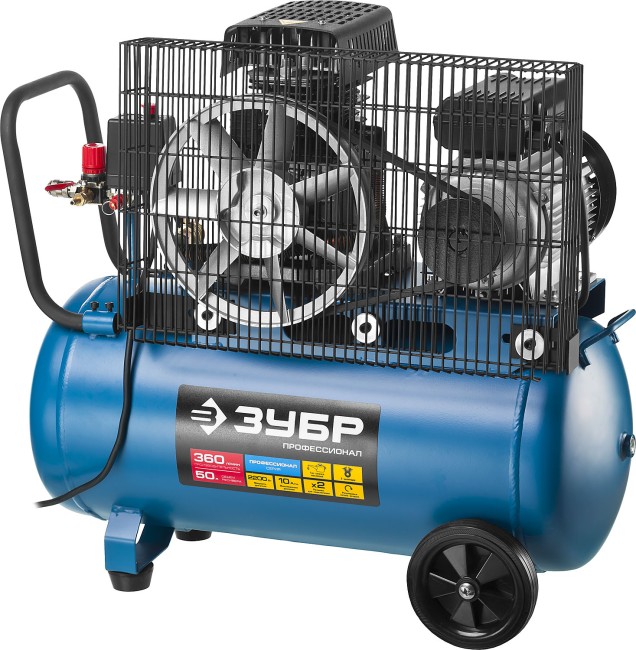 Компрессор ременной масляный компрессор ЗКПМ-360-50-Р-2.2 ЗУБР Профессионал