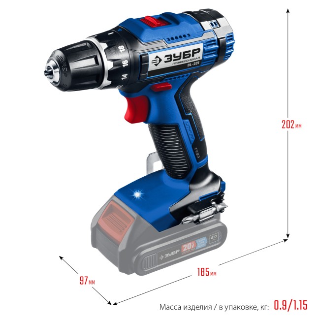 Дрель-шуруповерт DL-201 ЗУБР без АКБ