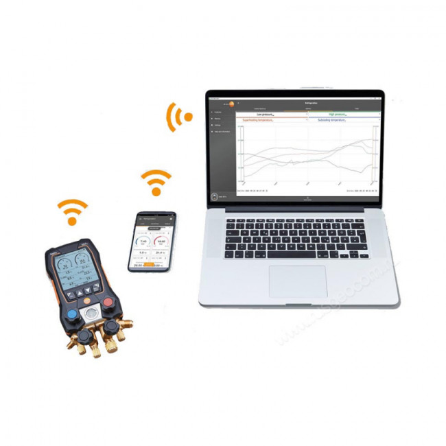 Цифровой манометрический коллектор Testo 557s комплект 2 в кейсе c шлангами Цифровой манометрический коллектор Testo 557s комплект 2 в кейсе c шлангами