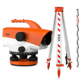 Комплект оптический нивелир RGK C-32 с поверкой + штатив S6-N + рейка RGK TS-7