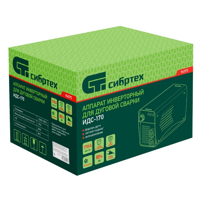 Аппарат инверторный дуговой сварки ИДС-170 Сибртех Аппарат инверторный дуговой сварки ИДС-170 Сибртех