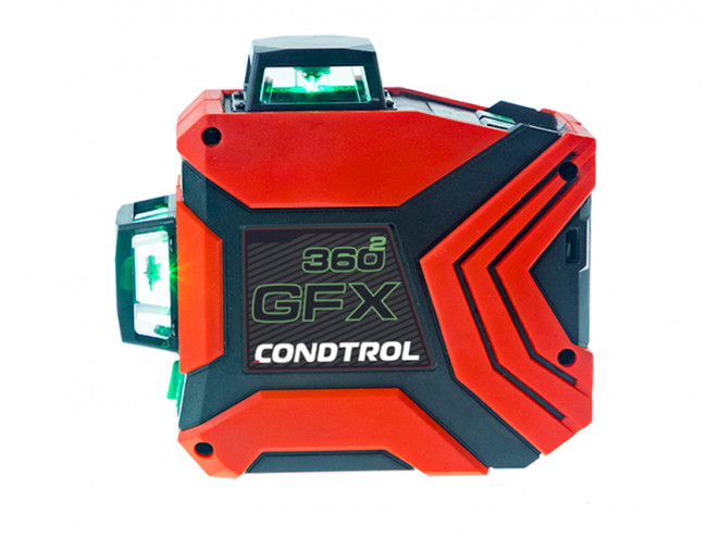 Лазерный уровень Condtrol GFX360-2 с зеленым лучом Лазерный уровень Condtrol GFX360-2 с зеленым лучом