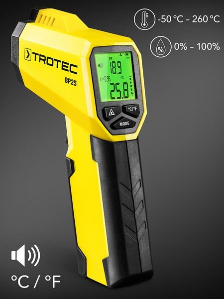 Пирометр Trotec BP25 с измерением точки росы Пирометр Trotec BP25 с измерением точки росы