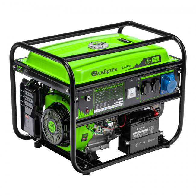 Генератор бензиновый БС-6500Э, 5.5 кВт Сибртех Генератор бензиновый БС-6500Э, 5.5 кВт Сибртех