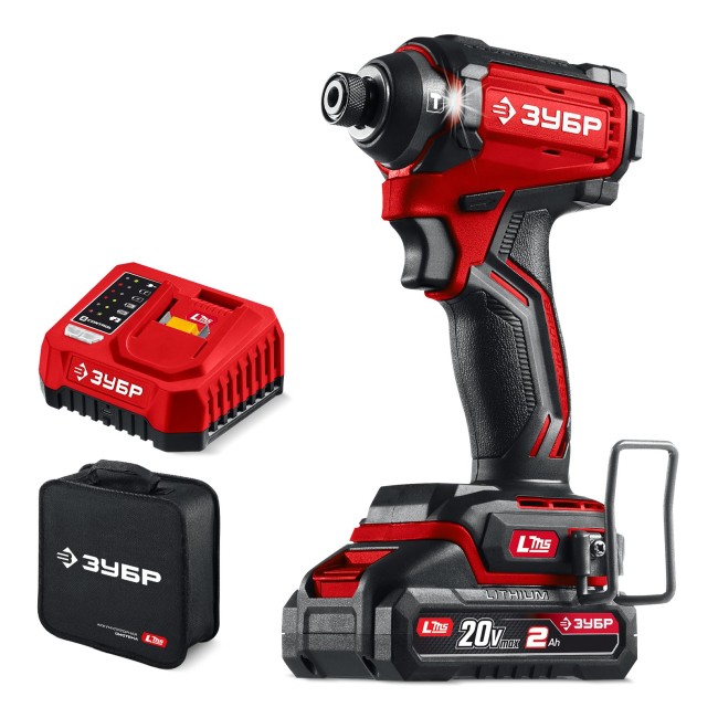 Бесщеточный ударный винтоверт ВБУ-180-21 ЗУБР 20 В, 180 Н·м, 1 АКБ LMS (2 А·ч) Бесщеточный ударный винтоверт ВБУ-180-21 ЗУБР 20 В, 180 Н·м, 1 АКБ LMS (2 А·ч)
