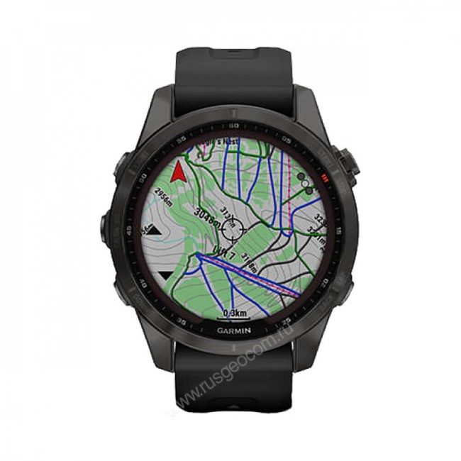 Часы Garmin Fenix 7S Sapphire Solar титановый угольно-серый DLC с силиконовым ремешком Часы Garmin Fenix 7S Sapphire Solar титановый угольно-серый DLC с силиконовым ремешком