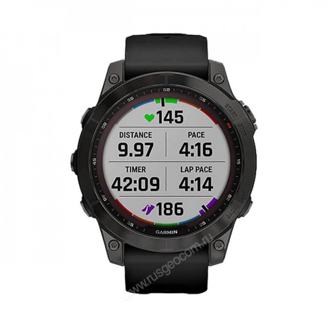 Часы Garmin Fenix 7 Sapphire Solar титановый серый DLC с черным ремешком Часы Garmin Fenix 7 Sapphire Solar титановый серый DLC с черным ремешком